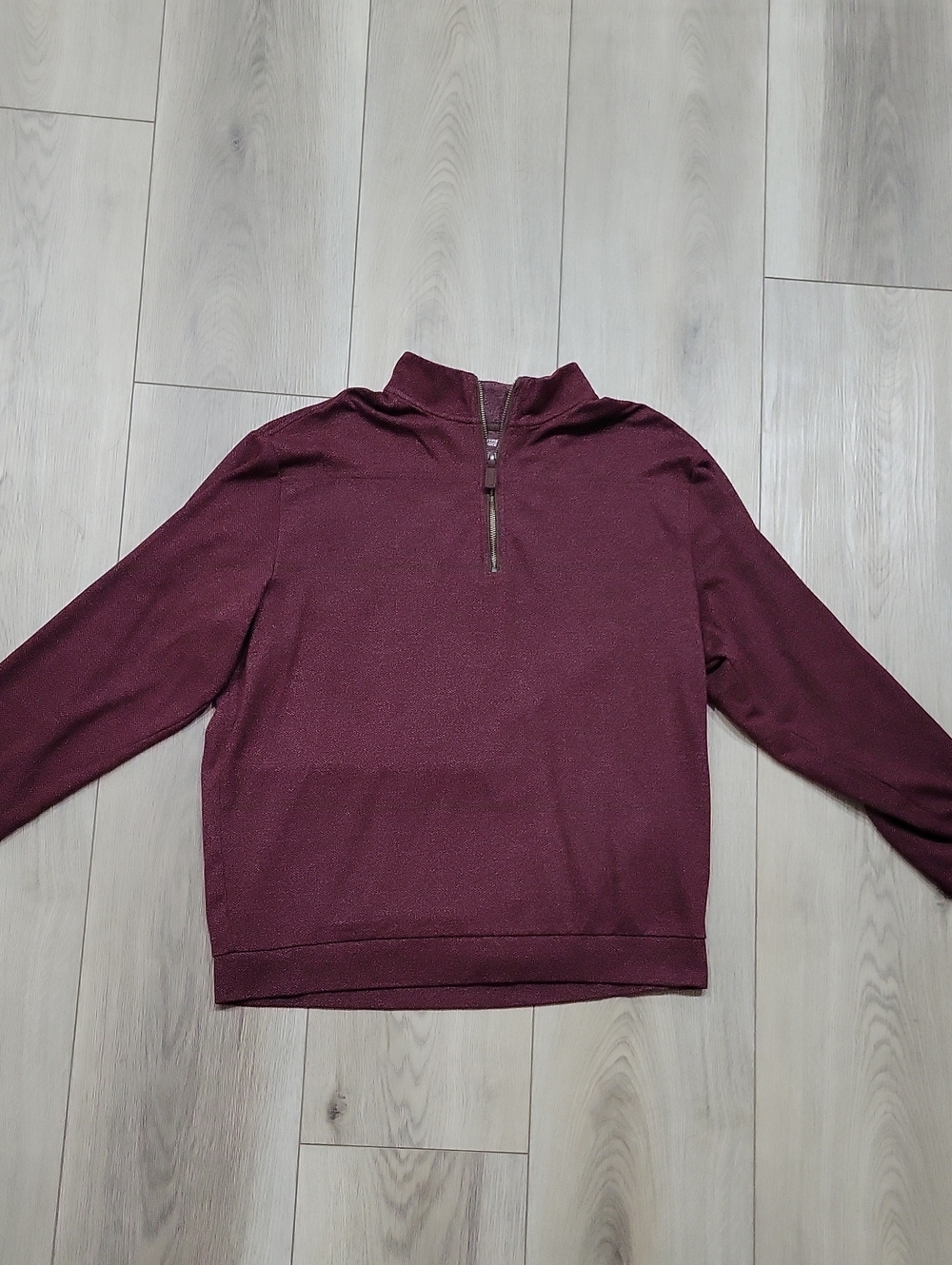 Roundtree & Yorke Men's Zip Mock Collar Sweater - Burgundy